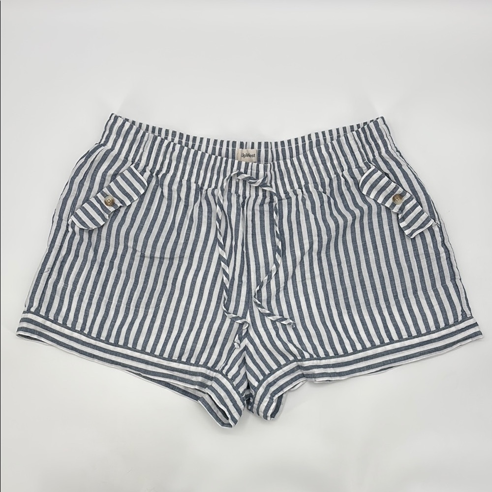 UpWest Striped Women's Drawstring Lined Shorts w/ pockets size XL